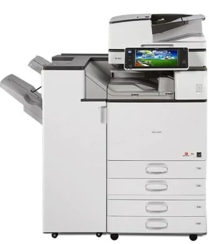 Impressora Multifuncional Ricoh MP 6054, ideal para ambientes corporativos com alta demanda de impressão em preto e branco.