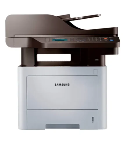 Impressora Samsung M4070fr, multifuncional P&B, ideal para ambientes corporativos com impressão e cópia rápidas em preto e branco.