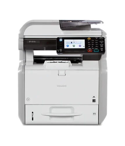 Impressora multifuncional Ricoh SP 4510sf, modelo eficiente para impressão, cópia e digitalização a laser.