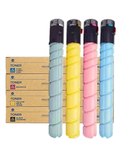 Kit Toner Konica Minolta TN-514 original CMYK para bizhub C458 C558 C658