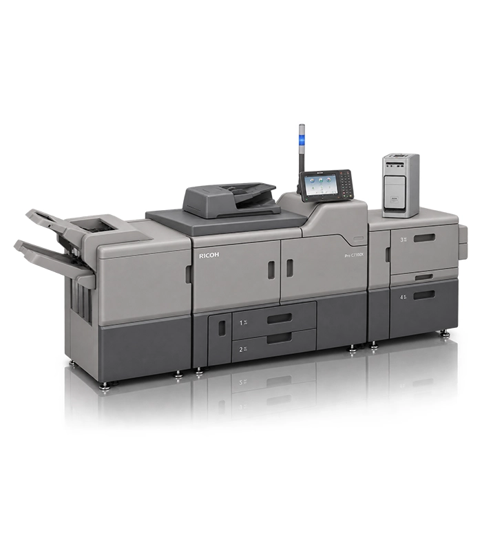 Ricoh C7100X para produção sob demanda Ricoh C7100X impressora multifuncional colorida para gráfica rápida e tiragens sob demanda